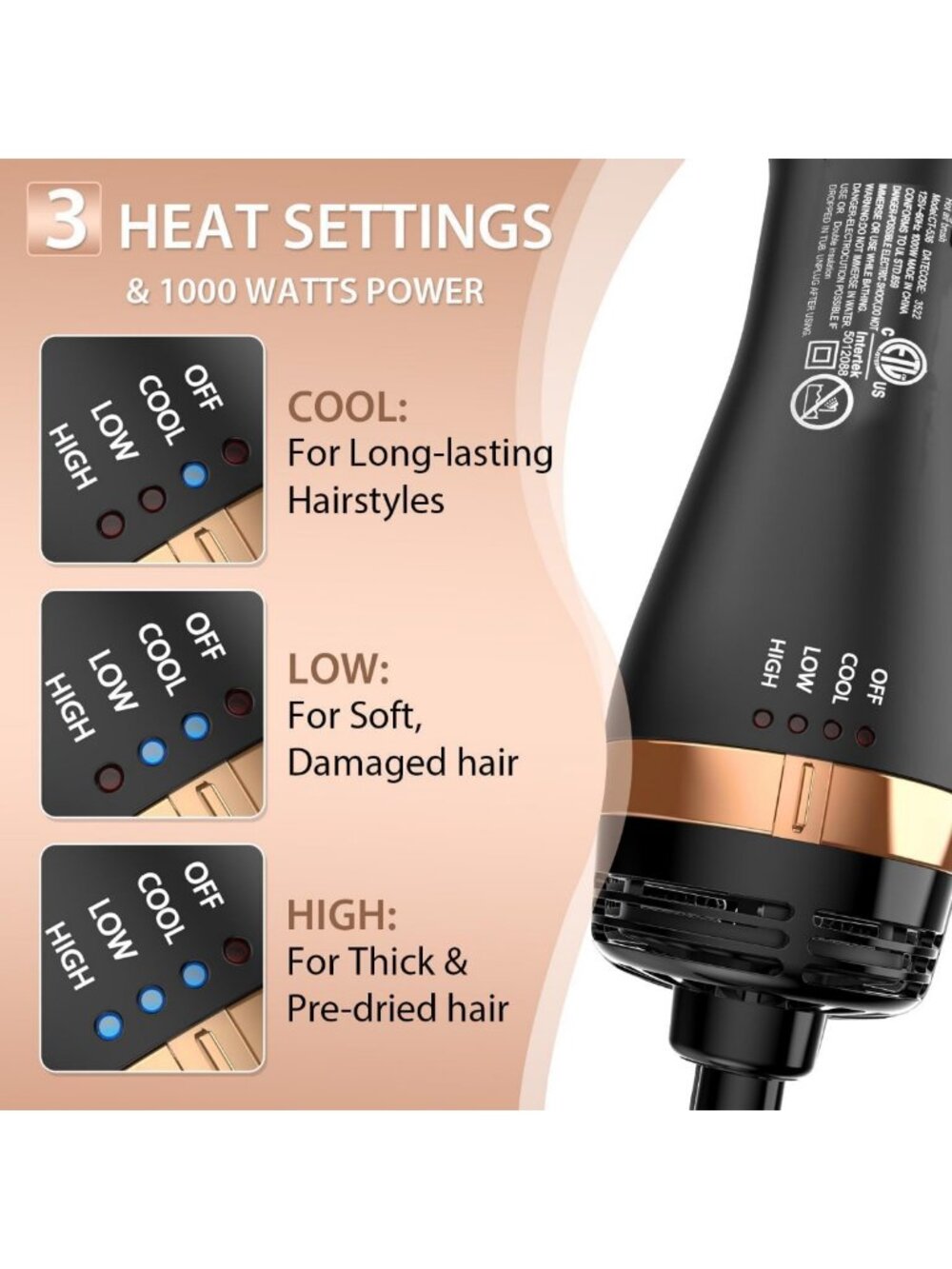 One-Step Hot Air Hair Dryer Brush for Effortless Styling & Reduced Damage - Picture 6 of 7
